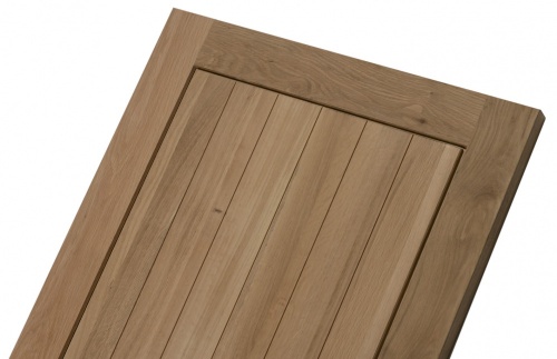 Solid Oak External Door - Mexicano with Glass Opening